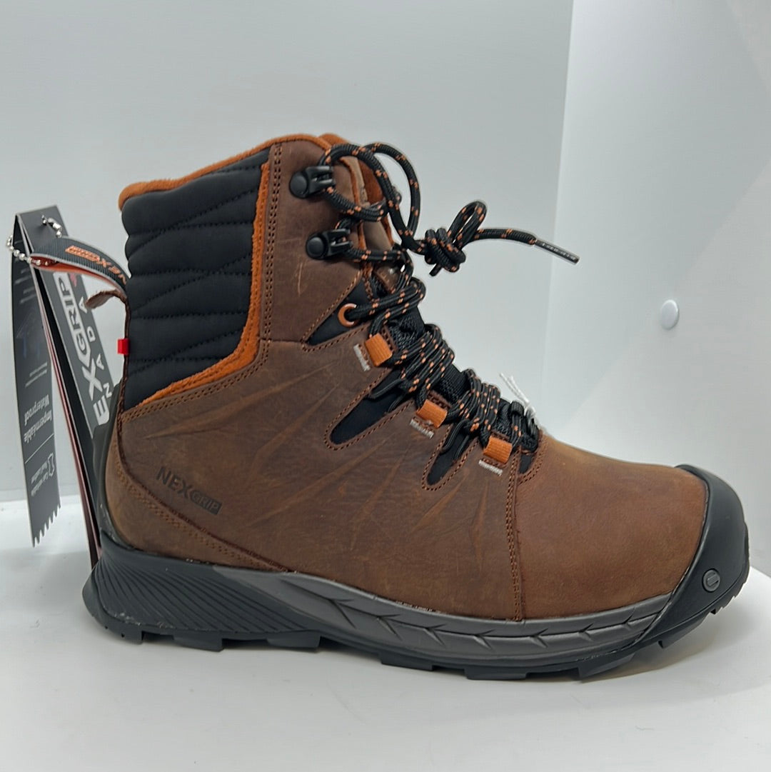 NEXGRIP DENALI BROWN LEATHER WATERPROOF MENS SNOW BOOT WITH RETRACTABLE ICE CLEATS - All Mixed Up