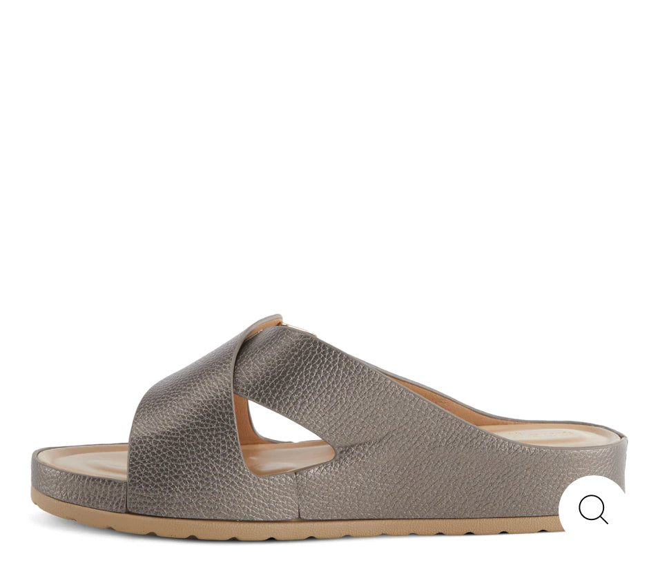 PATRIZIA RUTHA SLIDE SANDALS Spring Step Pewter - All Mixed Up