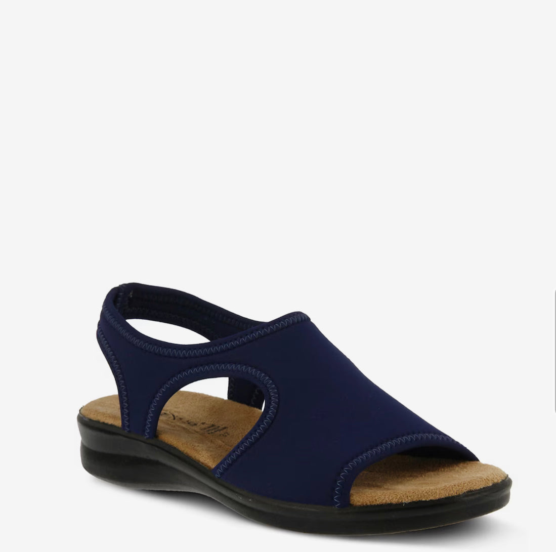 Flexus By Spring Step Nyaman Flat Sandal Navy - All Mixed Up