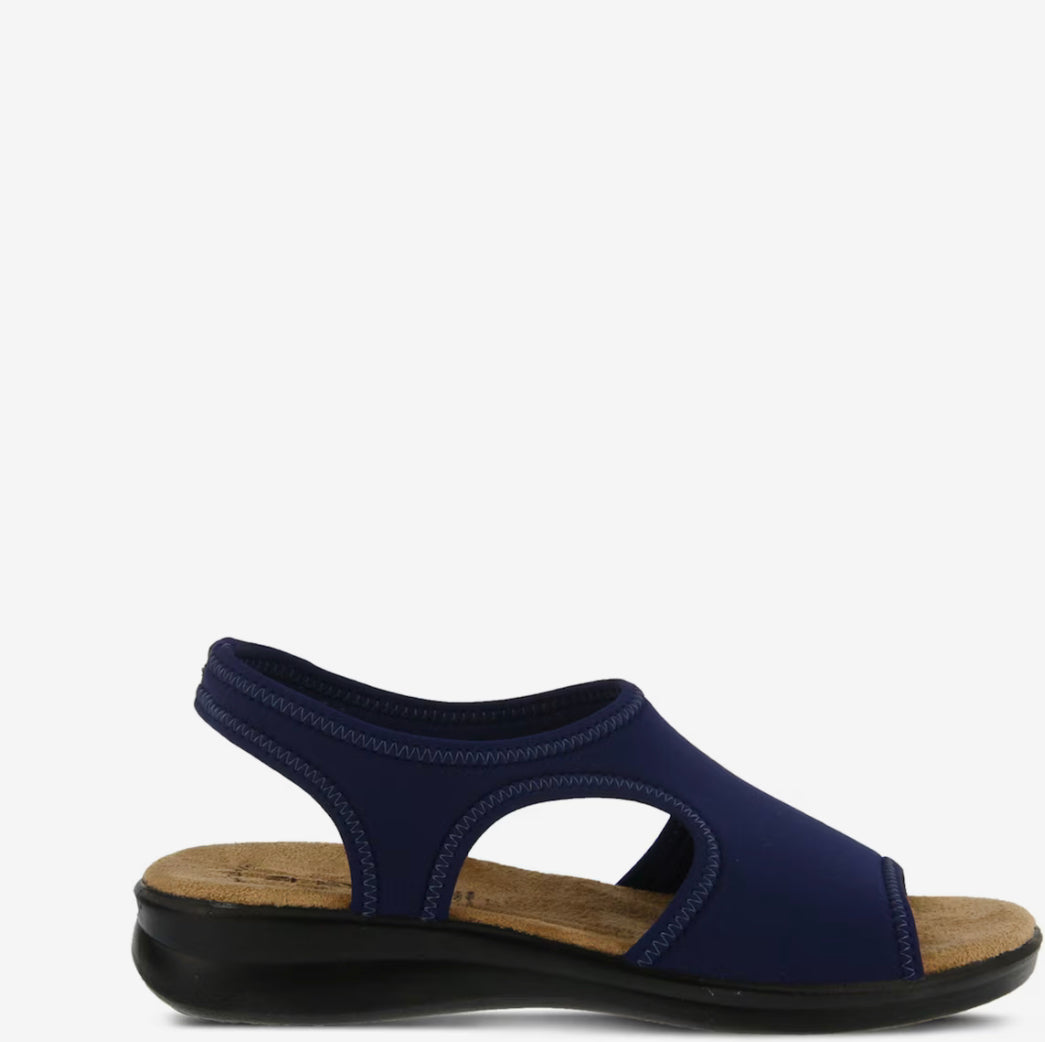 Flexus By Spring Step Nyaman Flat Sandal Navy - All Mixed Up