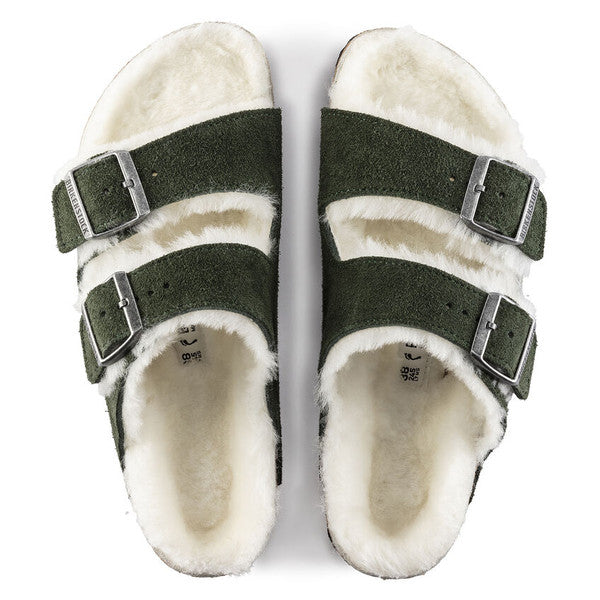 Birkenstock Arizona Shearling Fur Mountain View Green - All Mixed Up