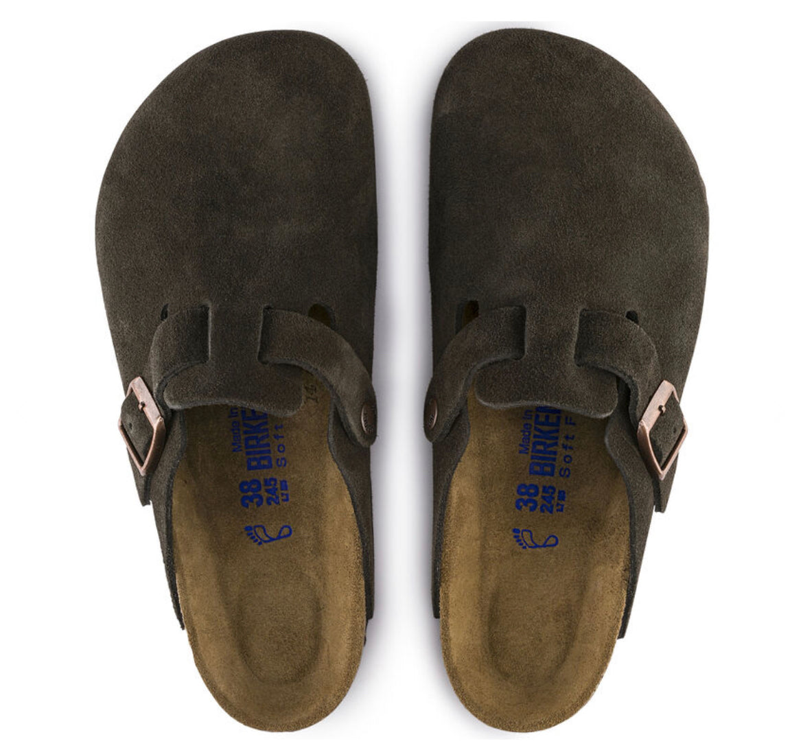 Birkenstock Boston Suede Mocha SoftFootbed - All Mixed Up