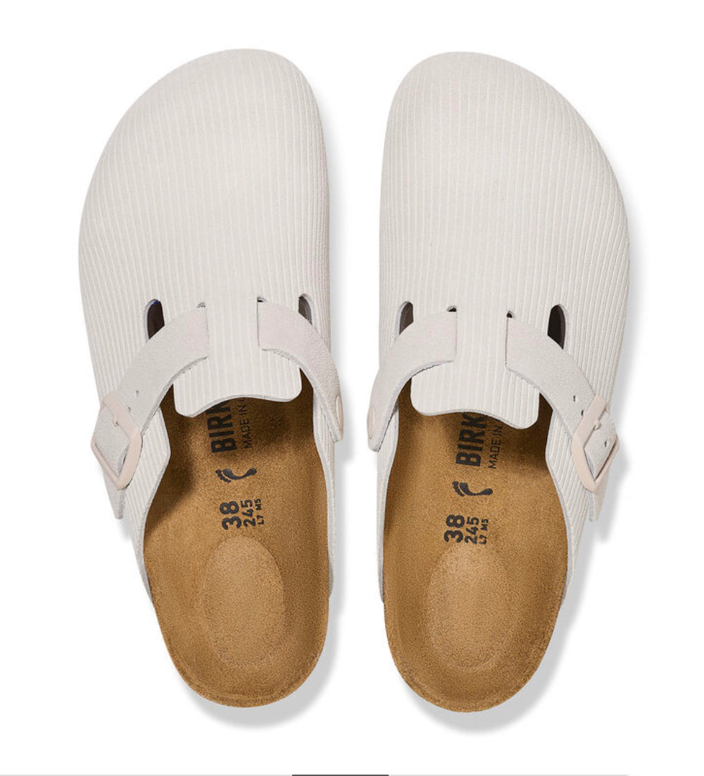 Birkenstock Boston Corduroy Antique White - All Mixed Up