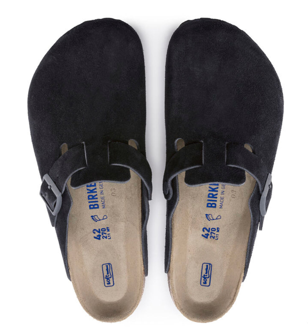 Birkenstock Boston Suede Midnight SoftFootbed - All Mixed Up