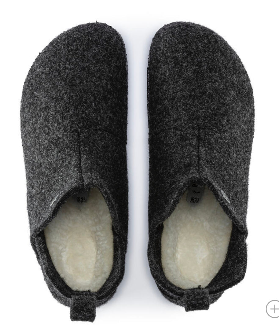 Birkenstock Andermatt Anthracite Shearling Wool Felt - All Mixed Up
