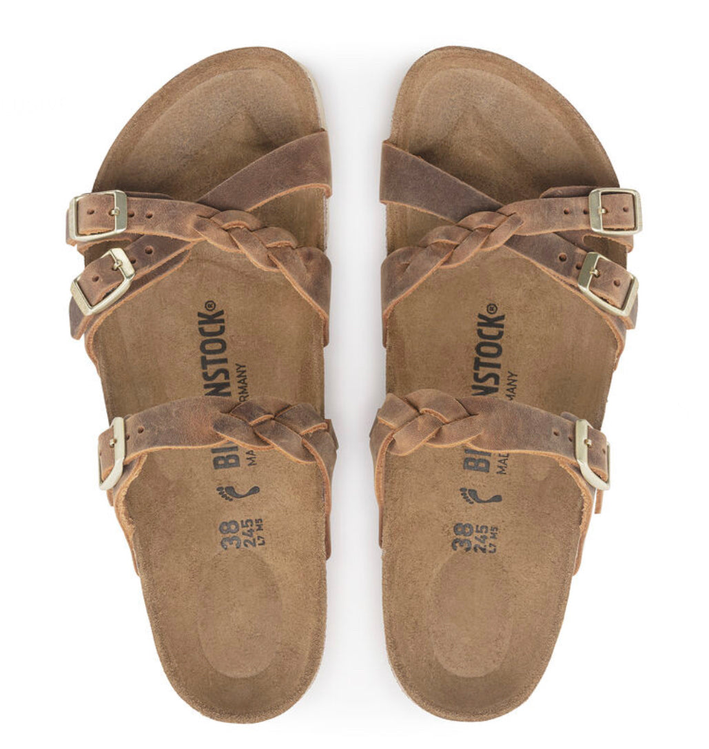 Birkenstock Franca Braided Cognac Oiled Leather - All Mixed Up