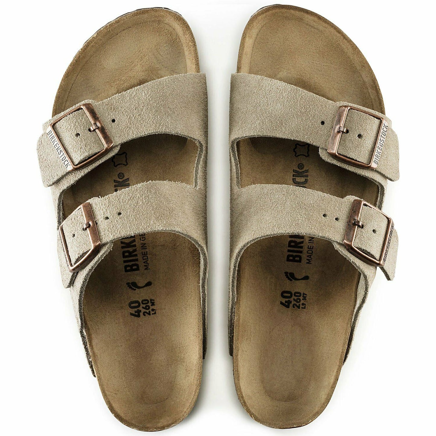 Birkenstock Arizona Taupe Suede HardFootbed Uni-Sex - All Mixed Up