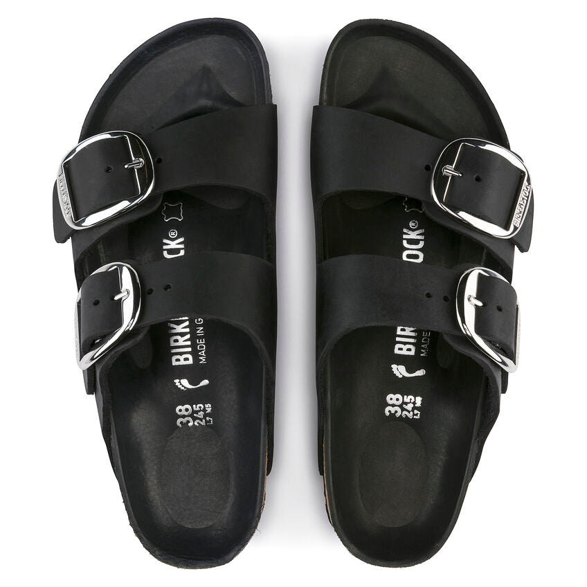 Birkenstock Arizona Big Buckle Black Leather Sandal - All Mixed Up