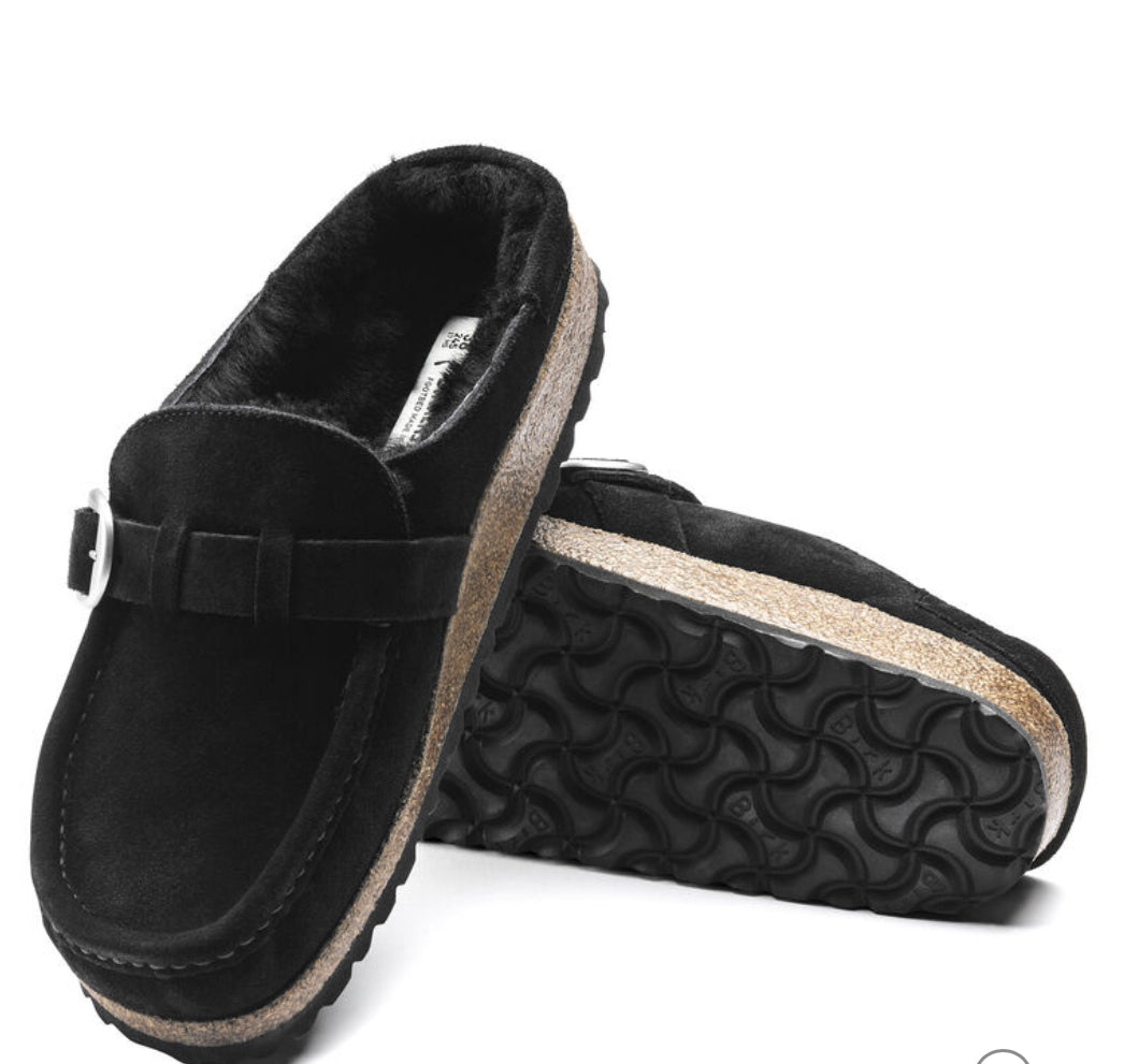 Birkenstock Buckley Black Shearling Fur - All Mixed Up