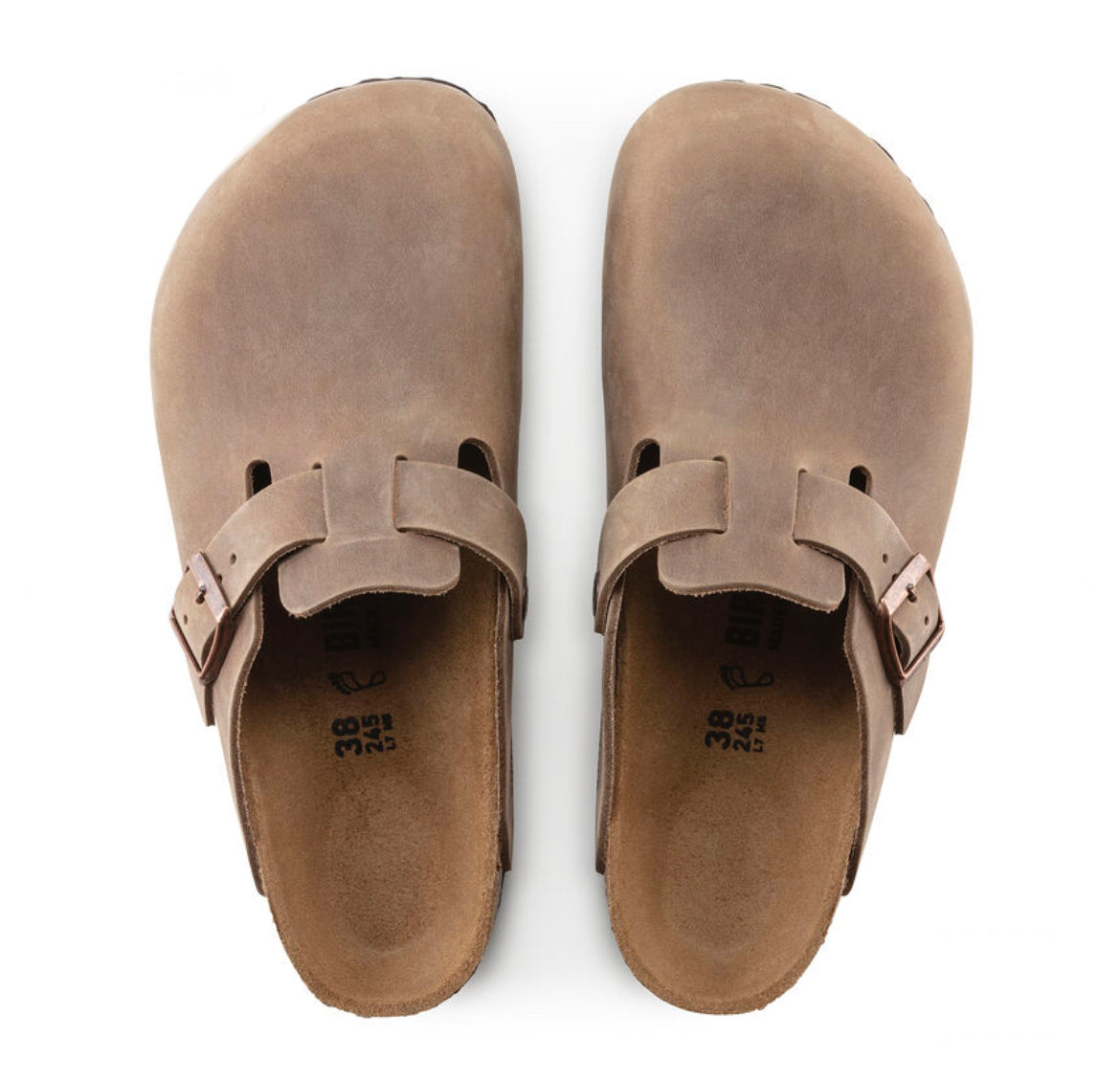 Birkenstock Boston Tobacco Brown Leather SoftFootbed Clog - All Mixed Up