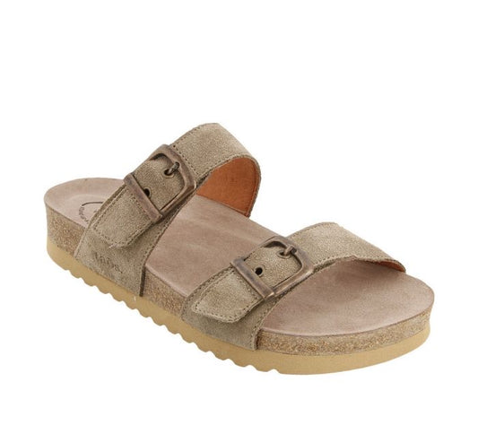 Taos Maximo Slide Sandal Womens “Taupe Suede” - All Mixed Up 
