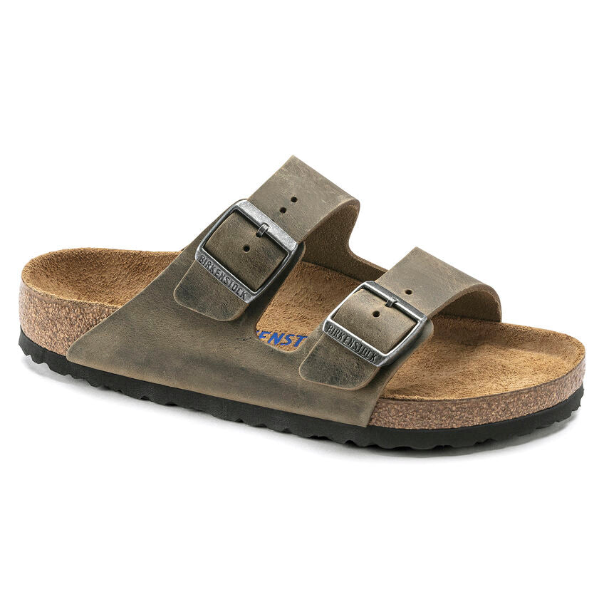 Birkenstock Arizona Leather Khaki SoftFootbed - All Mixed Up