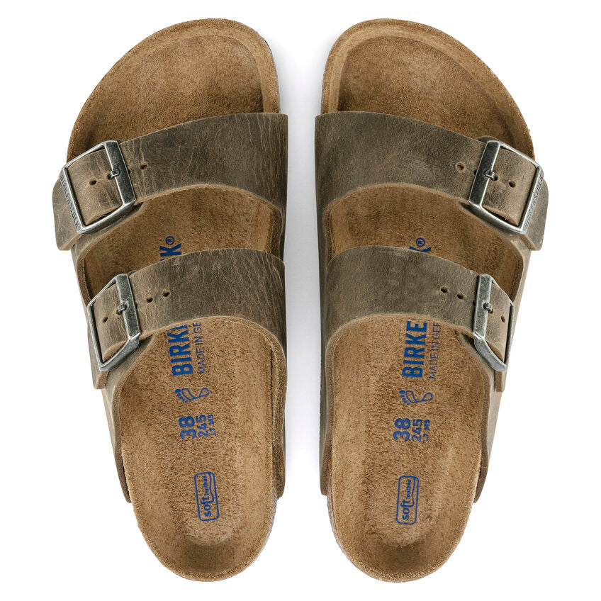 Birkenstock Arizona Leather Khaki SoftFootbed - All Mixed Up