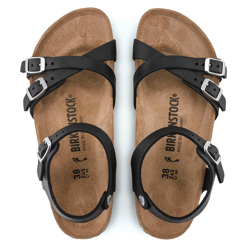 Birkenstock Kumba Oiled Leather Black Sandal - All Mixed Up