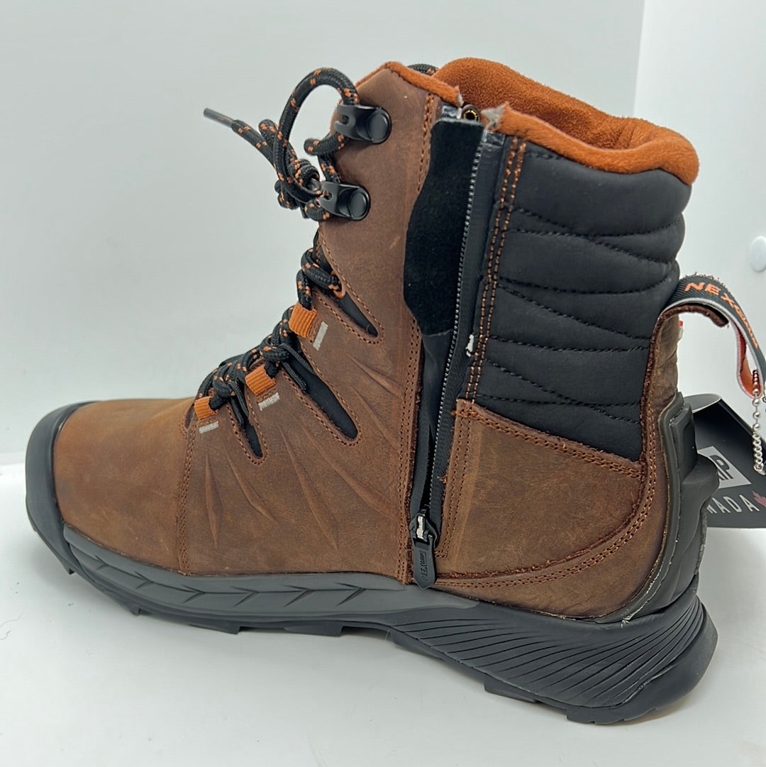 NEXGRIP DENALI BROWN LEATHER WATERPROOF MENS SNOW BOOT WITH RETRACTABLE ICE CLEATS - All Mixed Up 
