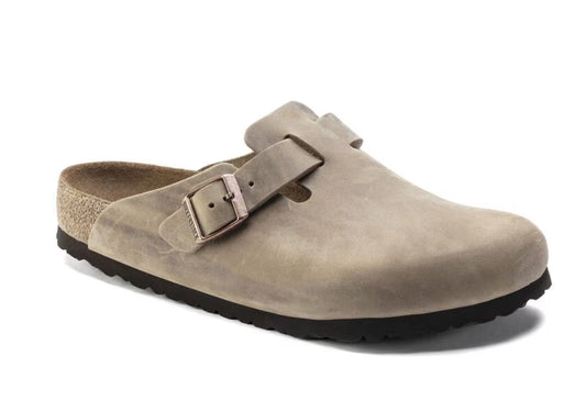 Birkenstock Boston Tobacco Brown Leather SoftFootbed Clog