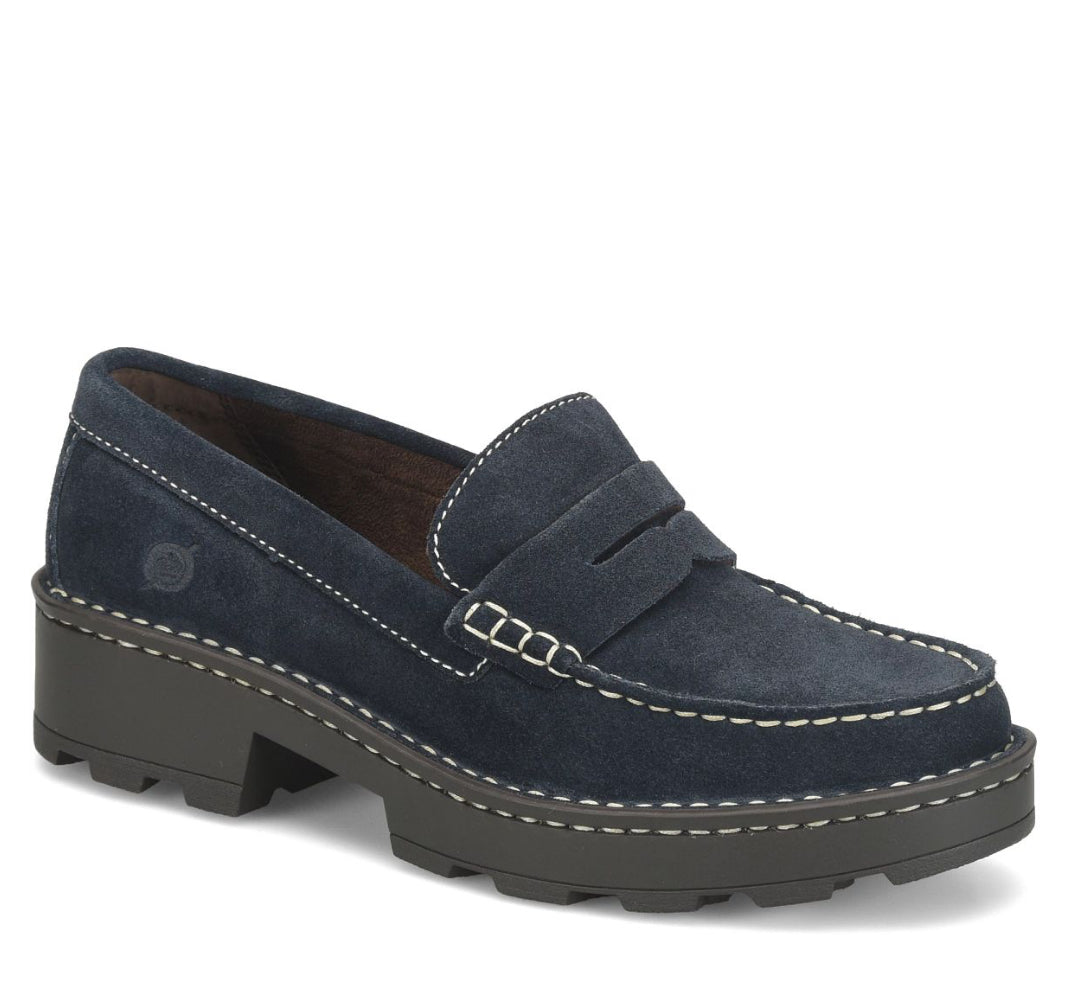 Born Carrera Navy Suede Women’s Loafers