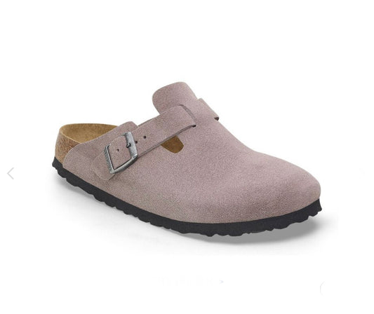 Birkenstock Boston Faded Purple Suede Clog