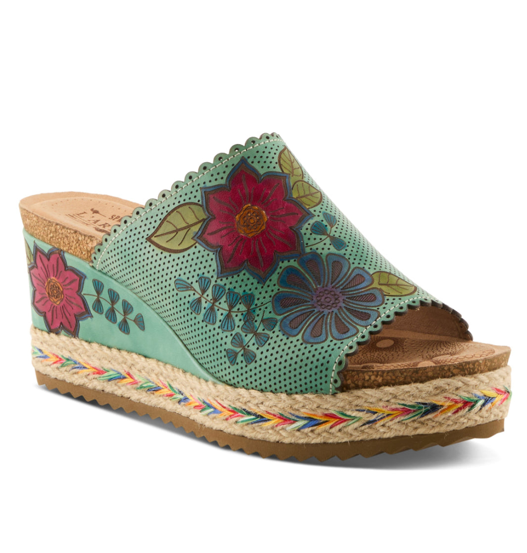 L'ARTISTE DELRAYBEACH SANDAL MINT GREEN MULTI