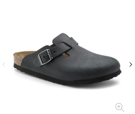 Birkenstock Boston Black Oiled Leather Clog