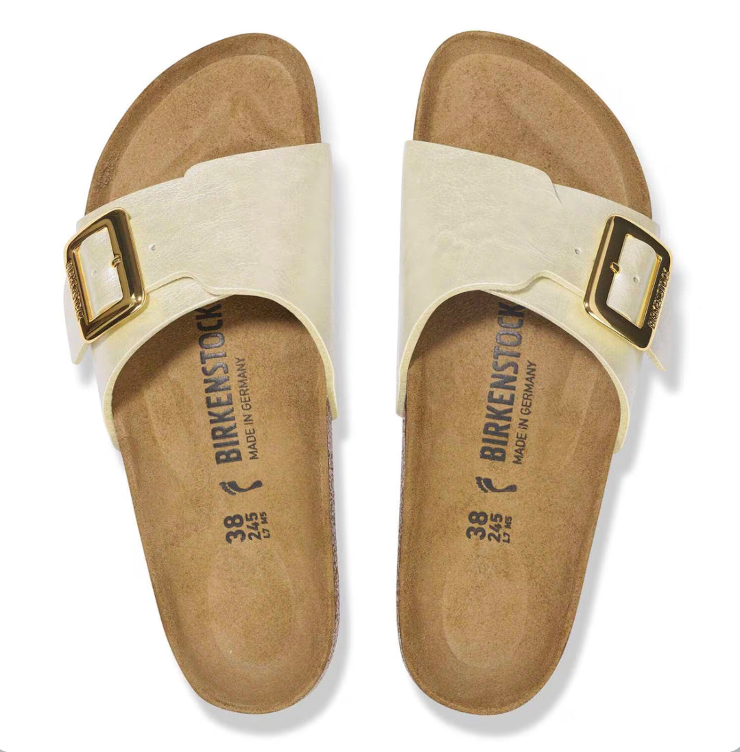 Birkenstock Catalina Luxe Buckle Birko-Flor Graceful Pearl White