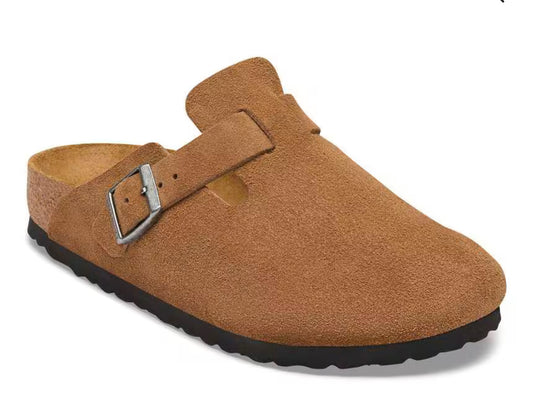 Birkenstock Boston Suede Leather Dark Tea