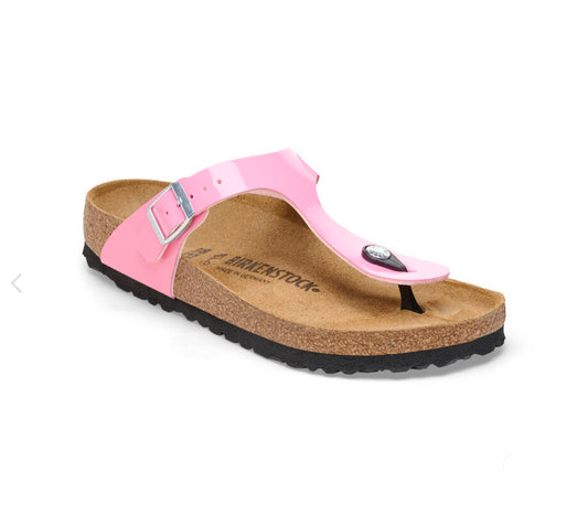 Birkenstock Gizeh Birko Flor Patent Candy Pink Women’s - All Mixed Up 