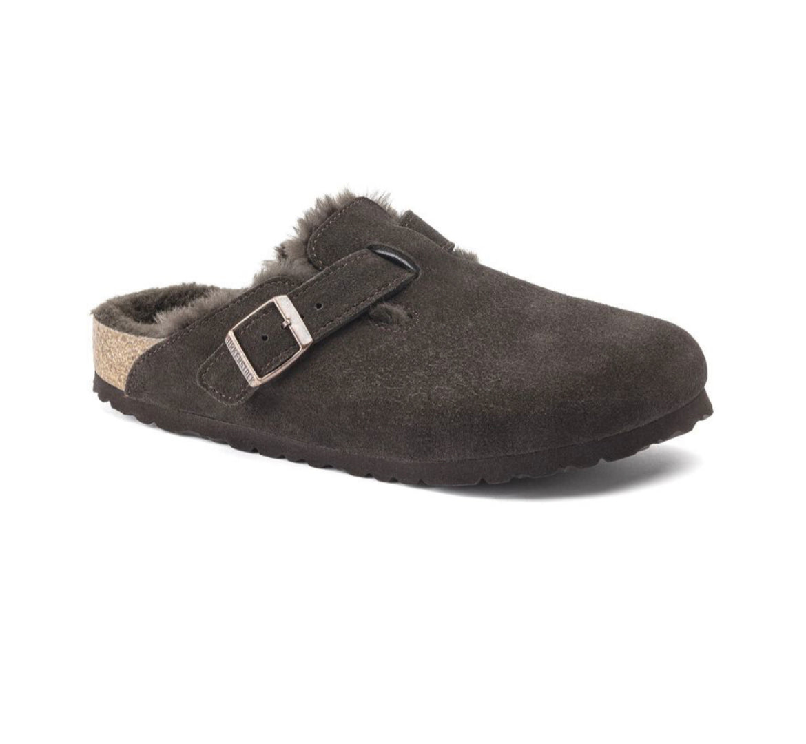 Birkenstock Boston Mocha Shearling Fur “Suede”