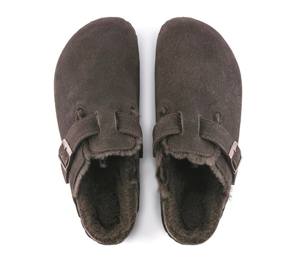 Birkenstock Boston Mocha Shearling Fur “Suede”