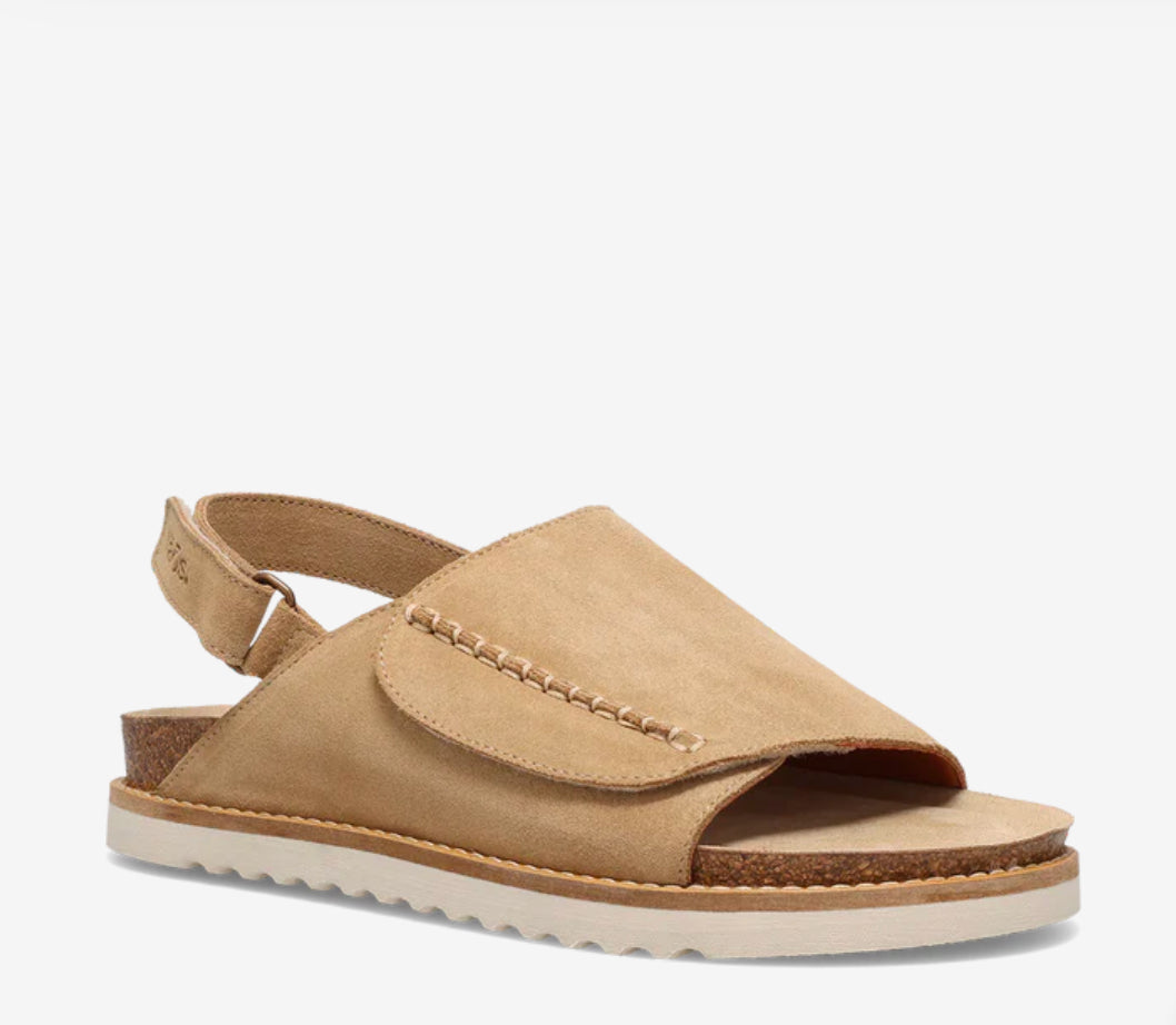 Taos Abstract Warm Sand Suede Woman’s Sandal