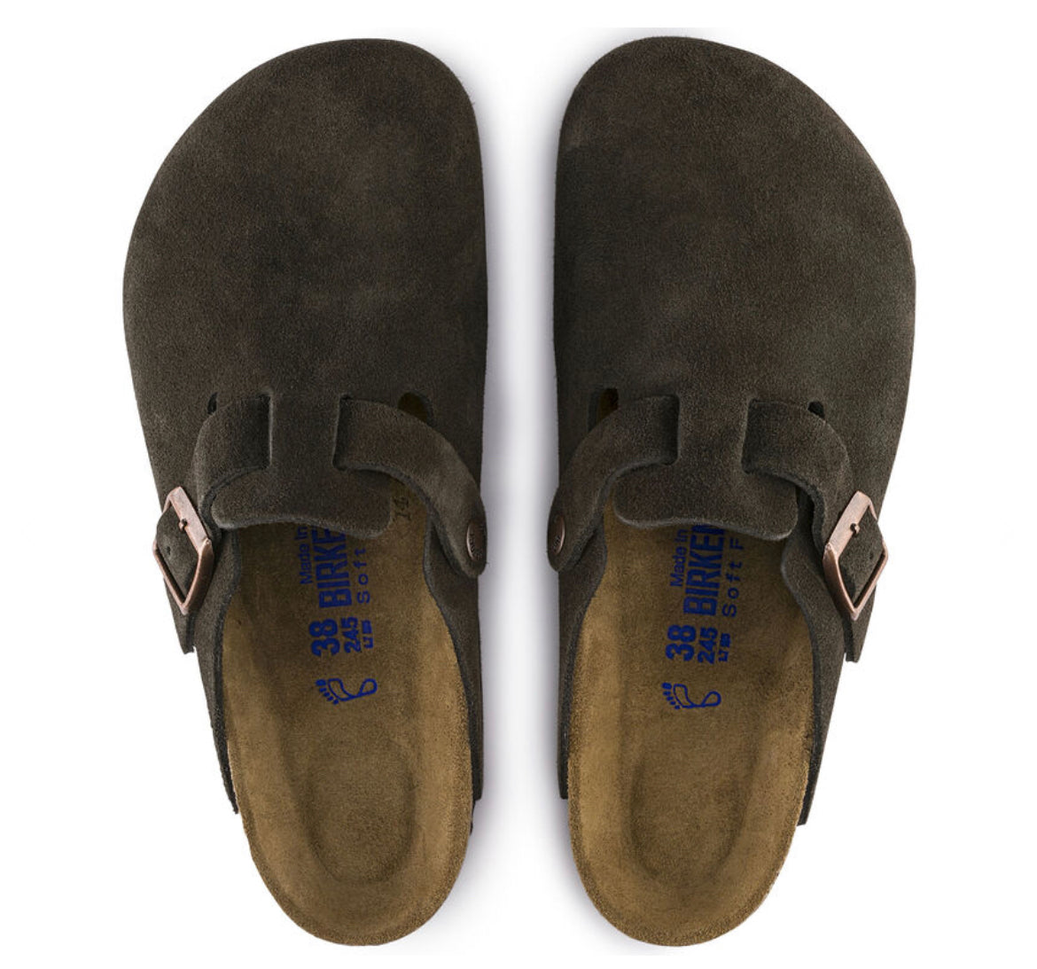 Birkenstock Boston Suede Mocha SoftFootbed - All Mixed Up 
