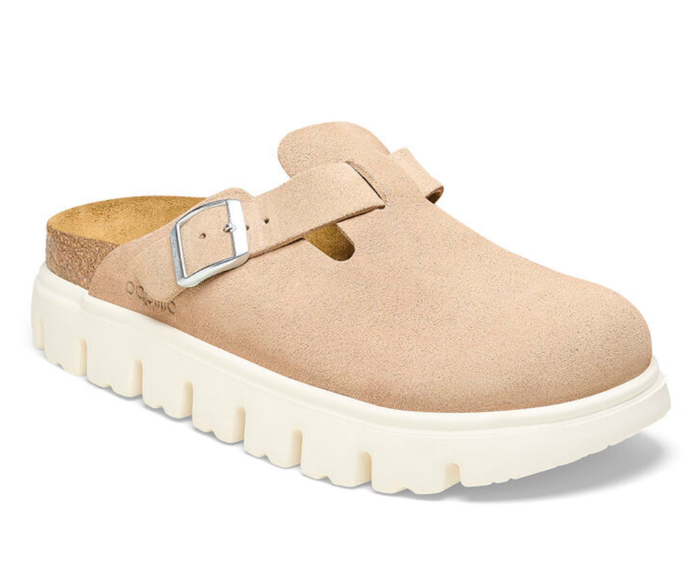 Birkenstock Boston Chunky Suede Leather Warm Sand - All Mixed Up 