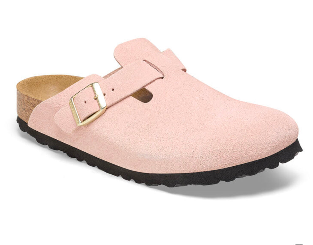 Birkenstock Boston Light Rose Suede Leather - All Mixed Up 