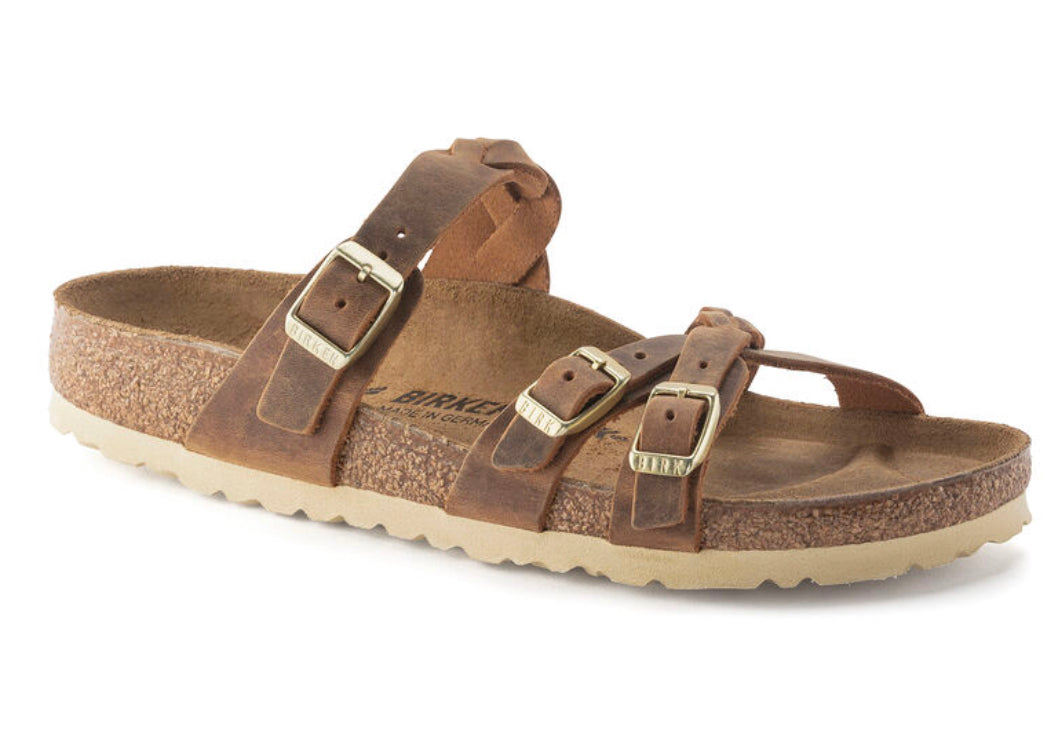 Birkenstock Franca Braided Cognac Oiled Leather - All Mixed Up 