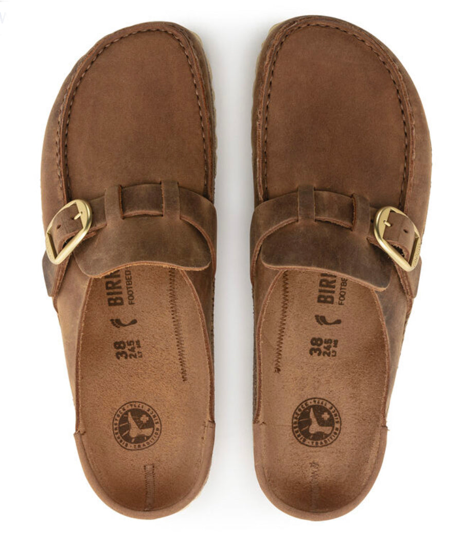Birkenstock Buckley Cognac Oiled Leather - All Mixed Up 