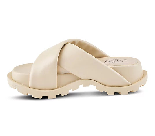 Azura by Spring Step Slide Sandals - Puffie - Bone - All Mixed Up 