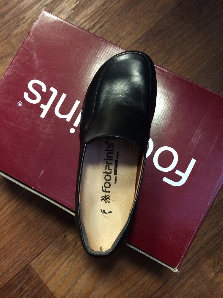 Birkenstock Footprint Pavia Womens Clog Black Leather 36 (Narrow) - All Mixed Up 