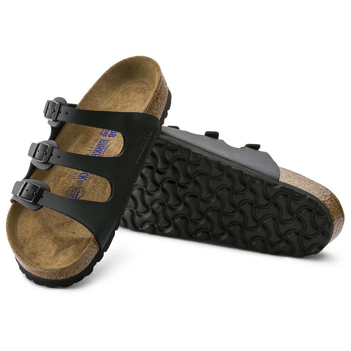 Birkenstock Florida Women's Black SoftFootbed Womens - All Mixed Up 