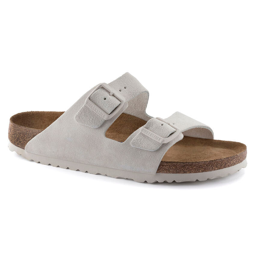Birkenstock Arizona Suede Antique White SoftFootbed - All Mixed Up 
