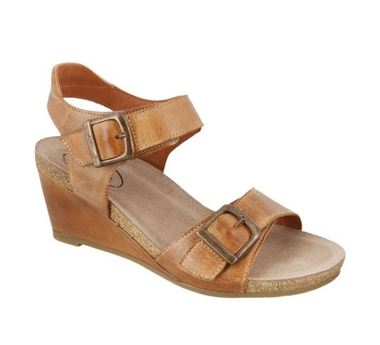 Taos Buckle Up Womens Wedge Sandal “Camel” - All Mixed Up 