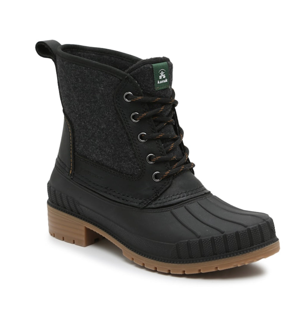 KAMIK Sienna Mid Black Duck Boot - All Mixed Up 