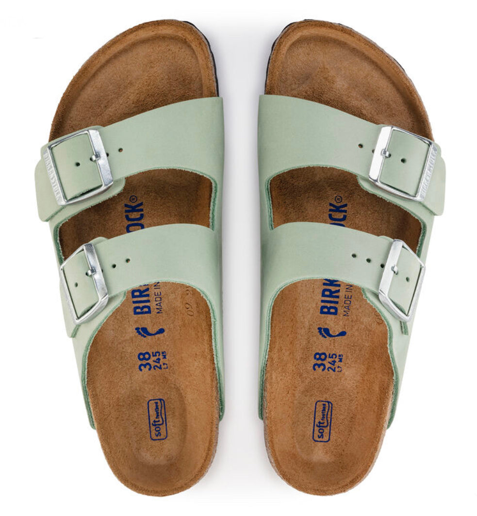 Birkenstock Arizona Matcha Soft Footbed Nubuck Leather - All Mixed Up 