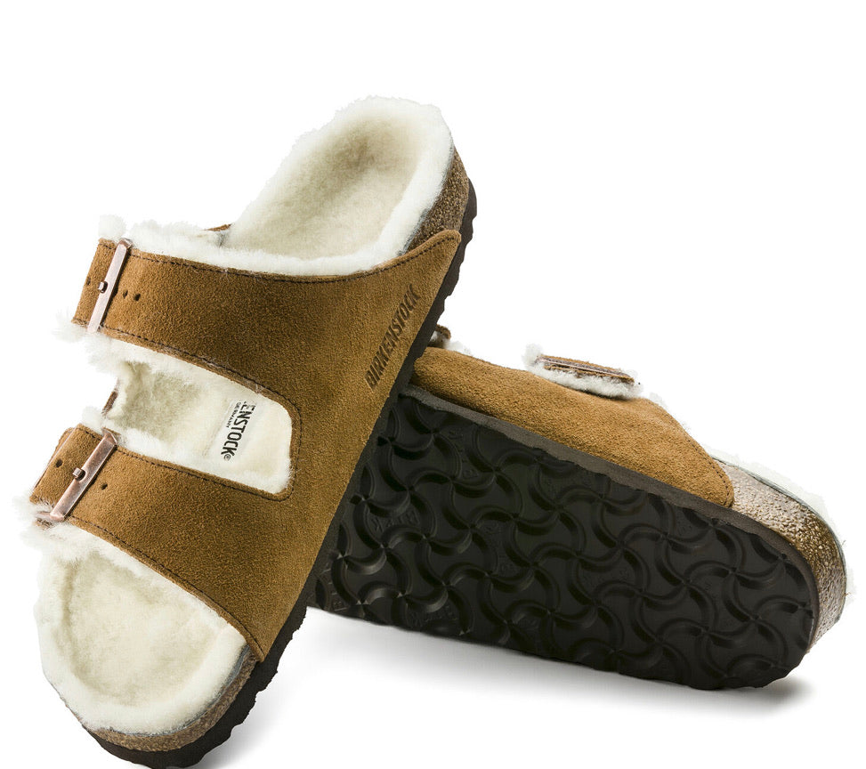 Birkenstock Arizona Mink Shearling Fur Suede Leather - All Mixed Up 