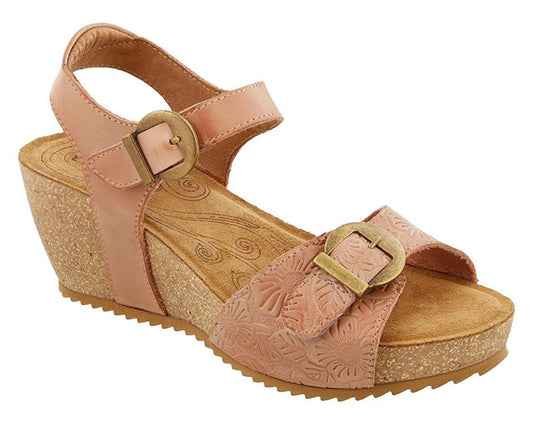 Taos Footwear Women's Tallulah Wedge Sandal “Blush” - All Mixed Up 