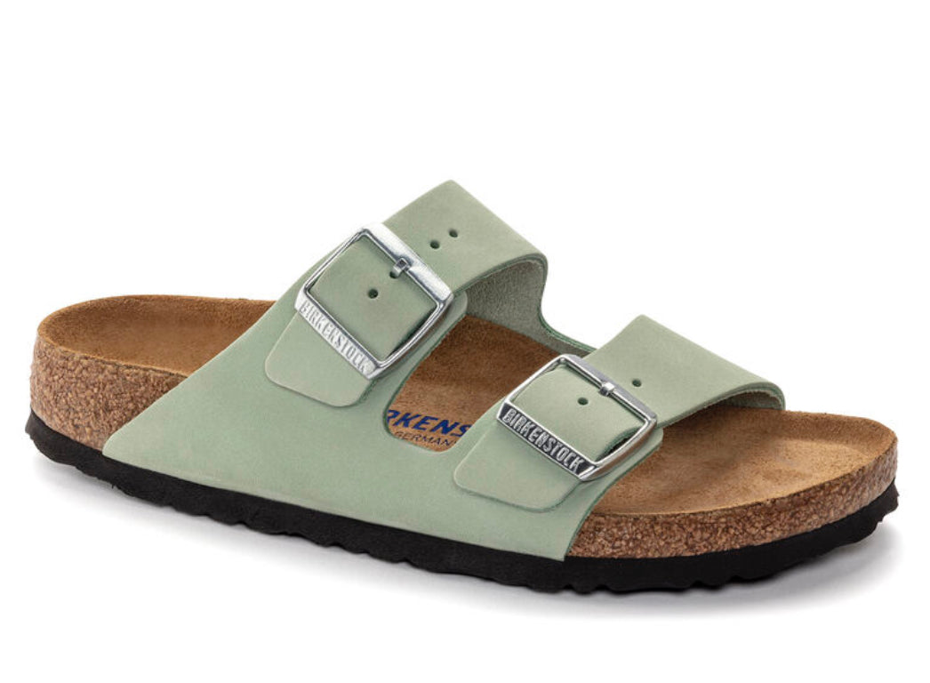 Birkenstock Arizona Matcha Soft Footbed Nubuck Leather - All Mixed Up 