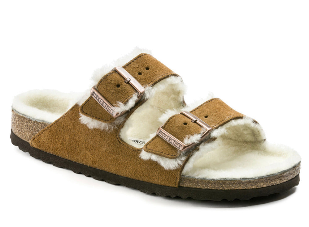 Birkenstock Arizona Mink Shearling Fur Suede Leather - All Mixed Up 